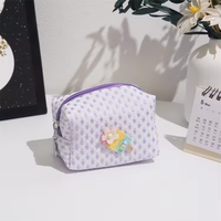 Dompet Mini Kualitas Tinggi Bahan Kanvas Polyester Vintage, Dompet Ramping Anti Maling dengan Ritsleting, Desain Kartun Sederhana, Banyak Slot Kartu