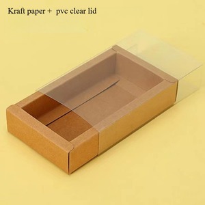 Có thể tái chế sang trọng kraft giấy ngăn kéo Hộp quà tặng các tông giấy bao bì với PVC rõ ràng nắp cho Xà phòng trà vớ vật liệu tái chế - Product Image 5