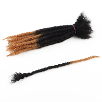 AHVAST Dreads Nouvelles Extensions de Locs Chaudes en Cheveux Humains Texturés Ombrés, Locs Effilochées en Cheveux Humains Texturés