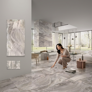 Standard White Marble Porcelain Tiles 600x1200mm Glossy Glazed Finish for Premium Residential Flooring - Product Image 3