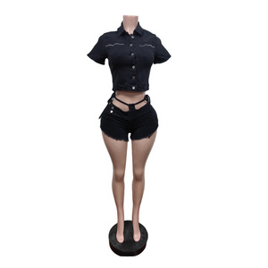 Collection Printemps/Été 2026 : Ensembles de shorts en <span class=keywords><strong>jean</strong></span> stretch pour <span class=keywords><strong>femme</strong></span> – Offre Spéciale - Product Image 4