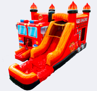 Toboggan Gonflable Commercial Géant en PVC pour Enfants, Modèle Pompier, Capacité 500-1000kg, Activités Extérieures pour Enfants, Leteng LT-569 2-3