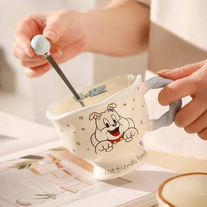 Taza de cerámica de Tom y Jerry con cuchara, diseño de dibujos animados para uso doméstico o como regalo. - Product Image 3