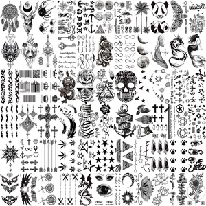 Autocollant de tatouage temporaire personnalisé, transfert à l'eau, art corporel longue durée, sûr, non toxique, motifs tendance pour hommes, femmes, enfants, fêtes - Product Image 1