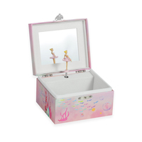 Caja Musical de Sirena Morada con Estampado en Caliente Único de Yiyu, Caja Musical de Papel Ecológica con Manivela y Diseño Simple para Niños