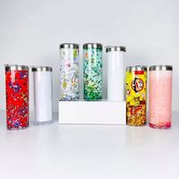 Gobelet isotherme double paroi 20 oz effet boule à neige, vierge pour sublimation, droit, portable, pour usage quotidien en extérieur