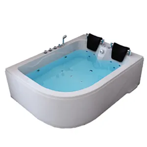2 Persons Whirlpool Comfortable Massage Jets Bathtub With Pillow Tub Freestanding Massage Reestanding Massage Kits Acrylic 1.