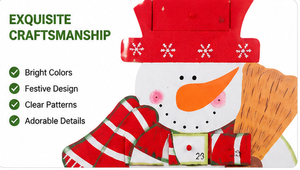 Custom Wooden Snowman Advent <b>Calendar</b> 24 Drawers Refillable Christmas Countdown Tabletop Decoration Wholesale Supplier - Product Image 3