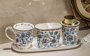 Juego de accesorios de baño de 5 piezas, incluye soporte para cepillo de dientes, dispensador de jabón, taza para gárgaras, jabonera - Product Image 5