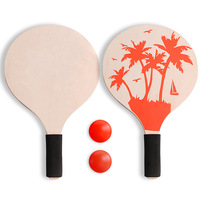 Exercice de sport Logo personnalisé Raquette de tennis de plage en bois Jeu de balle à pagaie pour jouer en plein air