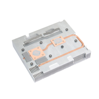 Dissipateur thermique en aluminium extrudé sur mesure avec tube thermique riveté pour le refroidissement électronique