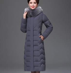 YSMARKET XL-6XL Winter Long top <span class=keywords><strong>donna</strong></span> alla moda con cerniera cappotto imbottito di cotone abbigliamento femminile Plus Size piumino
