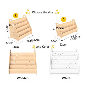 Estantería de Madera Montessori de 4 Niveles, Estantería para Libros Infantiles, Librería Abierta con Asa para Sala de Juegos - Product Image 2