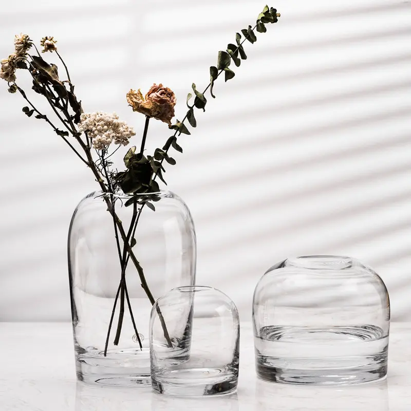Mingqin Tischs piegel Machen Sie Klarglas Rose Cube Big Round Vase Funktion und Europa Stil von Hand