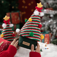 Boîte cadeau de Noël en carton gris pelucheux - Emballage réutilisable et portable DIY rouge/vert pour bonbons, chocolats, collations et cadeaux