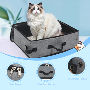 Sanitário Portátil para Gatos: Caixa de Areia Dobrável e Impermeável para Viagem, Fácil de Transportar para Gatos Abaixo de 10kg - Product Image 5