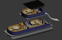 Allsea ponton – bateau de fête haut de gamme à Double pont de 25 pieds, 7.5M