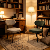 Chaise de salle à manger en tissu moderne minimaliste italienne, chaise d'appoint rembourrée épaisse pour la salle à manger à domicile
