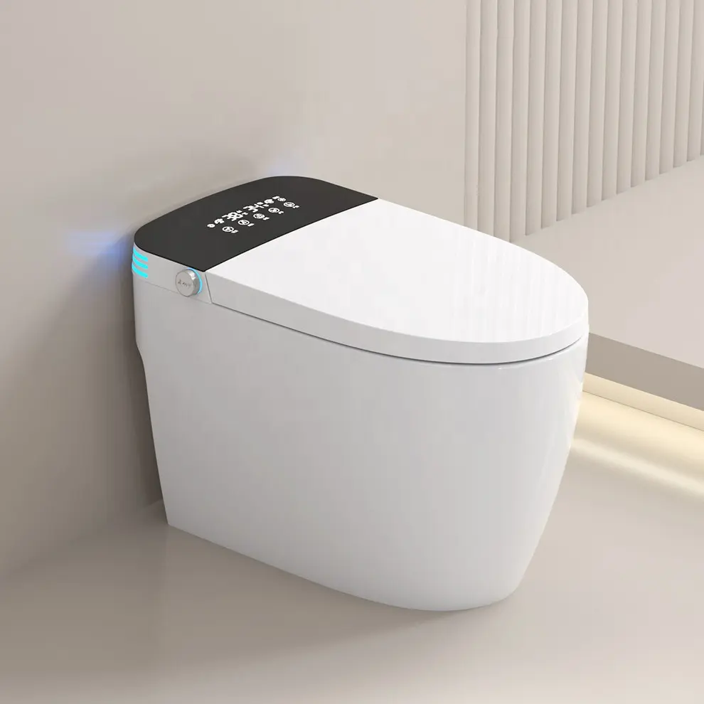 Chaozhou otomatik sensör akıllı sıhhi tek parça beyaz seramik Washdown Inodoro akıllı tuvalet otel satın alma için