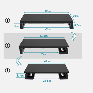 <strong>Monitor</strong> <strong>Stand</strong> Riser Home Office Desktop Foldable Gaming Lights RGB <strong>with</strong> USB HUB and <strong>Drawer</strong> - Product Image 5