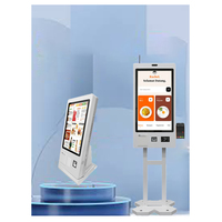 Solution de paiement automatique pour McDonald's, kiosque sur pied pour restaurants de restauration rapide, SDK, lecteur de code-barres POS/QR LCD 27/32 pouces, Intel