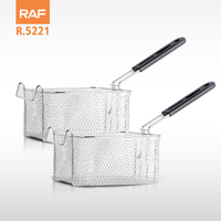 Friteuse électrique professionnelle automatique RAF 2500W 5,5L+5,5L à 2 paniers en acier inoxydable