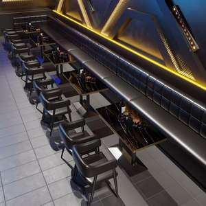 أريكة وطاولة وكراسي إبداعية رائجة للحانات والمطاعم الغربية والنوادي الليلية وقاعات الكاريوكي، مصنوعة من الجلد الصناعي - Product Image 4