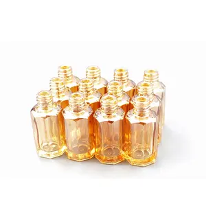 Mini botellas de cristal vacías para Perfume, 3 ML, cuentas octogonales, cristal transparente, para después del afeitado, rellenable