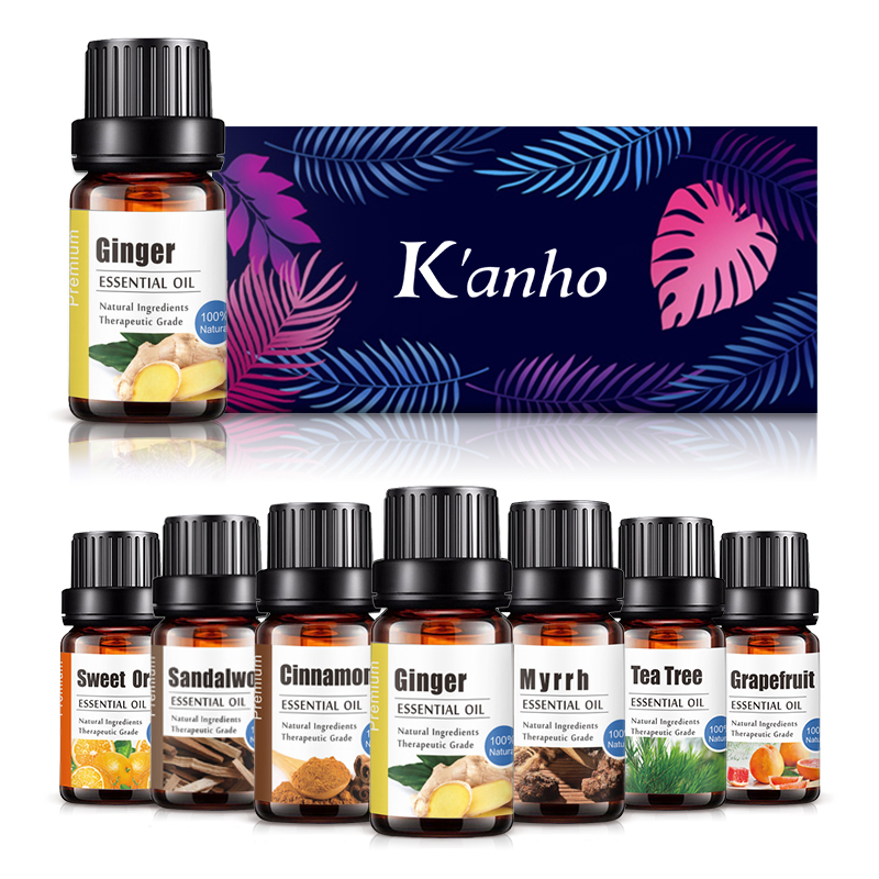 Kanho Gingembre 10ml 100% Extrait naturel de qualité thérapeutique Croissance des cheveux Massage anti-chute de cheveux Soins du cuir chevelu Huile essentielle