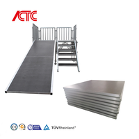 Scène modulaire portable en aluminium et contreplaqué de haute qualité pour événements en plein air, plateforme 4x8, installation rapide, charge lourde 750 kg/m