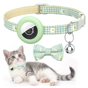 Wholesale Pet Collar Plaid Printed Bowknot Puppy Cat Collar With Bells Outdoor Products Accessories Manufacturer