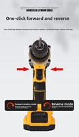 Perceuse électrique sans fil 21V à batterie lithium, moteur à balais, deux vitesses, tournevis multifonctionnel, outils sans fil pour l'export.