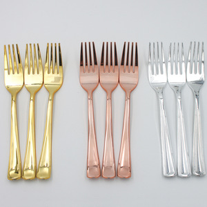 Ensemble de couverts jetables en plastique plaqué or <span class=keywords><strong>rose</strong></span> argent de haute qualité pour <span class=keywords><strong>anniversaire</strong></span> mariage fête - Product Image 6