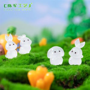 Figurines d'animaux lapin mignon lumineux pour micro-paysage, accessoires de décoration paysagère de <span class=keywords><strong>jardin</strong></span>, petite décoration de bureau de voiture - Product Image 4