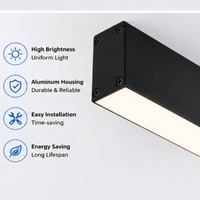 Système d'éclairage linéaire LED modulaire carré et rectangulaire à raccordement sans soudure pour l'éclairage architectural des plafonds de bureaux et commerciaux