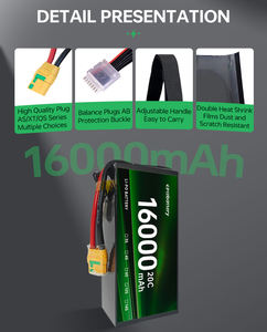 Высокоскоростная литий-ионная аккумуляторная батарея 16000mah 3S, сертифицированная CE, повышенная гибкость и стабильное энергоснабжение для высокоскоростных полетов - Product Image 4