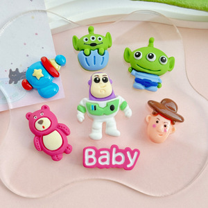 Juego <span class=keywords><strong>de</strong></span> dijes <span class=keywords><strong>de</strong></span> resina estilo Toy Story, cabujones planos <span class=keywords><strong>de</strong></span> Buzz Woody Alien para decoración <span class=keywords><strong>de</strong></span> funda <span class=keywords><strong>de</strong></span> teléfono DIY y manualidades con pegamento en crema - Product Image 2