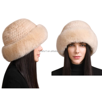 Chapeaux d'hiver pour femmes multicolores, magnifiques, en fausse fourrure de vison, chapeaux d'hiver en fausse fourrure de renard pour femmes, béret