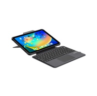 Casing Keyboard Bluetooth Lepas Pasang OEM/ODM Grosir Pabrik dengan Penyangga Engsel untuk iPad 10.2'', 10.5'' dan 10.9'' Abu-abu Tua