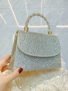 Nouveau Sac à Main Carré de Célébrité Tanjing en Polyester avec Rabat et Strass, Style Urbain Français, Simplicité Urbaine, Sac à Bandoulière - Product Image 2