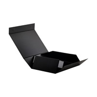 Boîte d'emballage cadeau de stockage pliable magnétique de luxe rigide noir fantaisie boîte cadeau en carton de papier chaud pour bougie mate