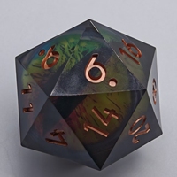 Dés en résine flottante Liquid Core Flowsand/Eye Resin 55mm D20 en gros pour jeux de table DND RPG