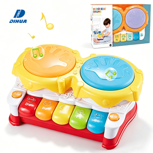 Tambour Bongo pour bébé 2 en 1, ensemble de batterie et de clavier, instrument de musique pour enfants, jouet de batterie en plastique, <span class=keywords><strong>piano</strong></span> miniature, jouet musical éducatif - Product Image 1