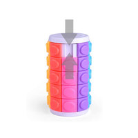 Nouveauté Fidget Toy Magic Cube Puzzle Cylindre Rotation & Glisser Logique Agité Main Jeu Trick Puzzle Cadeau