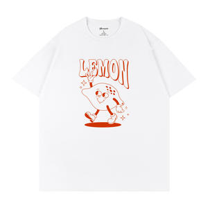 Camiseta blanca con estampado de dibujos animados de limón para hombre, manga corta, 100% algodón, transpirable, estilo streetwear Q225 - Product Image 2