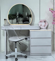 Nouvelle commode multifonction en bois pour chambre à coucher 2026, coiffeuse de salon avec éclairage LED, vente en gros