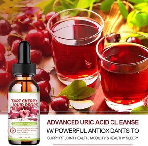 Meilleures ventes OEM/ODM Gouttes d'extrait de cerise aigre biologique, Complément alimentaire antioxydant naturel 60ml pour adultes, pour la détoxification de l'acide urique et la mémoire - Product Image 2
