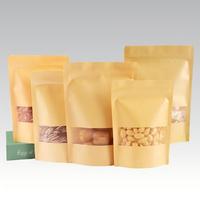 Op maat gedrukte staande pouch tas met rits, mat venster, vochtbestendig, BOPP PET AL PE, voor noten en fruit snacks verpakking, met embossing
