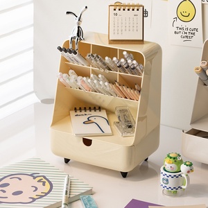 <span class=keywords><strong>Organisateur</strong></span> <span class=keywords><strong>de</strong></span> <span class=keywords><strong>bureau</strong></span> grande capacité avec tiroir et fentes obliques pour stylos et petits articles <span class=keywords><strong>de</strong></span> papeterie - Product Image 4