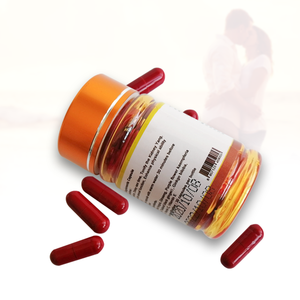 Cápsulas de fibra dietética saludable para hombres adultos con certificación GMP y ginseng Cordyceps sinensis que mejoran la vitalidad masculina y los problemas de duración. - Product Image 1